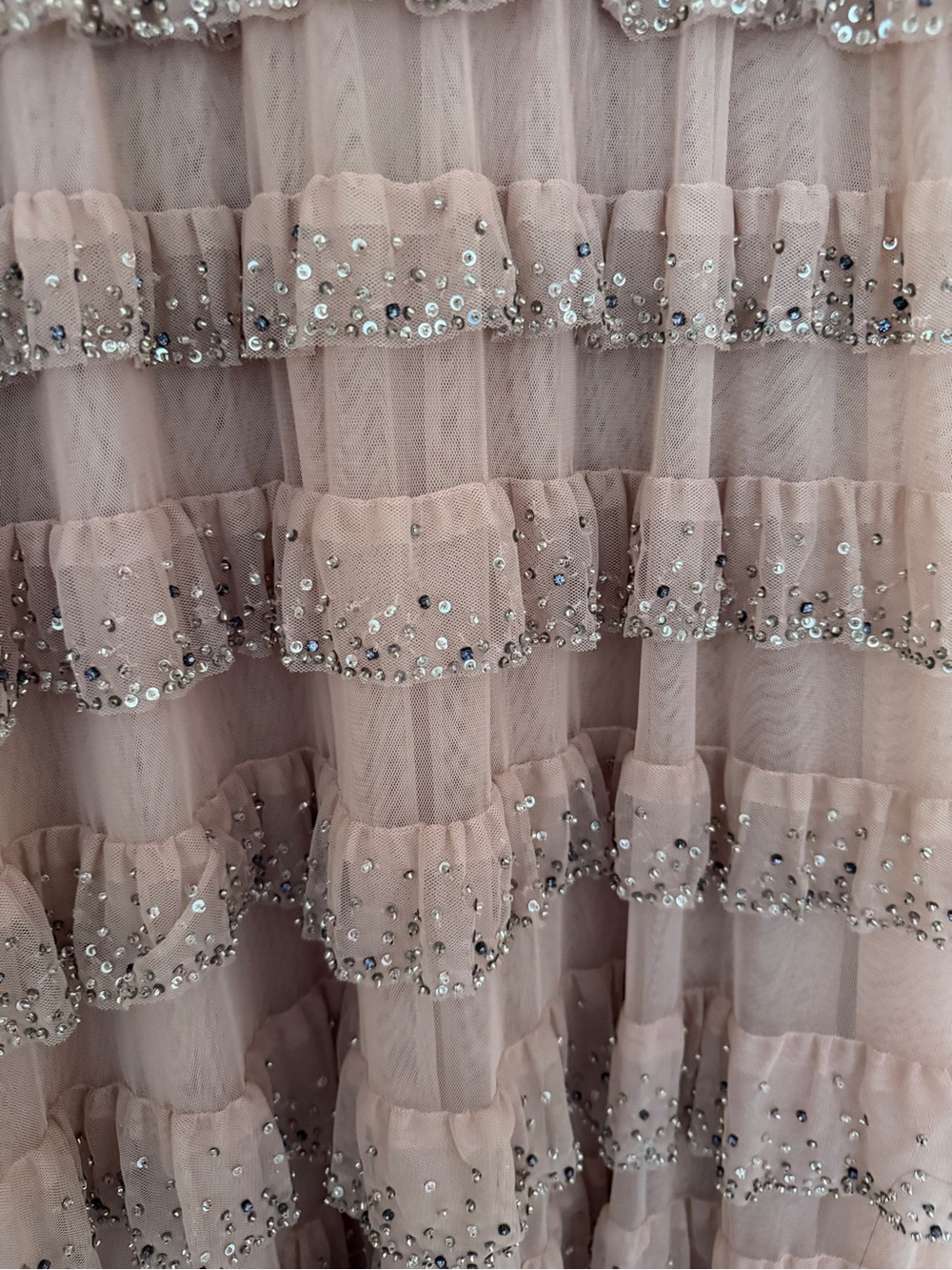 Doen Pierrette Beaded Tulle Maxi Dress in Dusty Pink - Picture 3 of 4